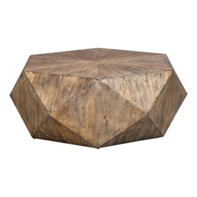 Uttermost Volker Modern Style MDF Wood Coffee Table in Honey Brown/Gray - Image 1 of 4