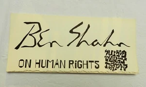 1968 ART EXHIBIT PAMPHLET: BEN SHAHN On Human Rights, FREDERICK DOUGLASS INST DC - Picture 1 of 7