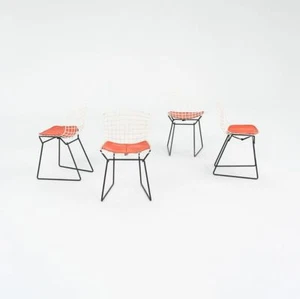 1950s Set of Four Harry Bertoia for Knoll Child Size Side Chairs White No. 425-N - Picture 1 of 12