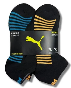 CALZINI PUMA UOMO - TAGLIO BASSO - BLISS 253 - BLU ARANCIO - LARGE (10-13) CONFEZIONE 6 XX - Foto 1 di 2