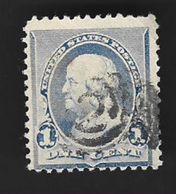 Scott# 219 1c FRANKLIN Regular Issue with a Numeral "2" Cancel - (A-5) - Image 1 of 2