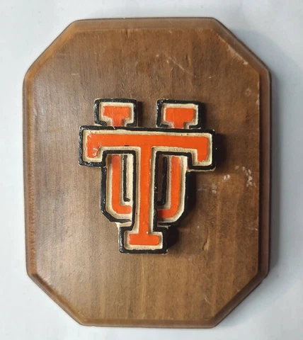 Vintage Wooden University of Tennessee Volunteers Wall Plaque 5" x 4" Homemade Cover