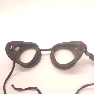 Antique Goggles Safety Riding Aviator Glasses Steampunk Round With Side Shields - Image 1 of 4