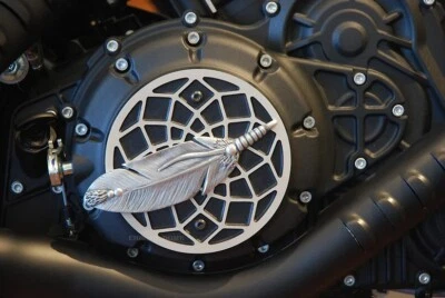 Indian Scout Derby cover Dream Catcher  in contrast cut aluminum cover. DCDC-1 - Image 1 of 4