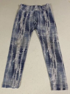 Justice Girls Size 7 Blue/White Full Length Leggings Elastic Waistband - Picture 1 of 5