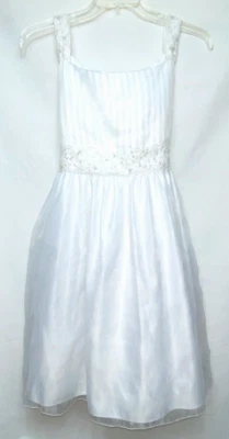 American Princess Girls Beaded/Sequin Party Dress Size 20.5 (US XL) White B*O - Image 1 of 4