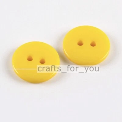2-HOLE 4-HOLE COLOURED RESIN ROUND BUTTON FOR SEWING SCRAPBOOK HANDMADE CRAFTS  - Image 1 of 4