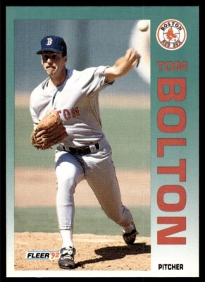 1992 Fleer Baseball Card Tom Bolton Boston Red Sox #33 - Image 1 of 2
