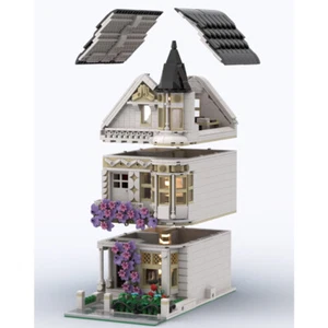 MOC-76402 Town House with Wisteria Plant Interior Modular Building 1943 Parts - Picture 1 of 3