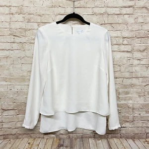 J Jill Damen Bluse Größe XS Langarm Lagenlook Elegant Pullover Oberteil Einfarbig Elfenbein - Bild 1 von 5