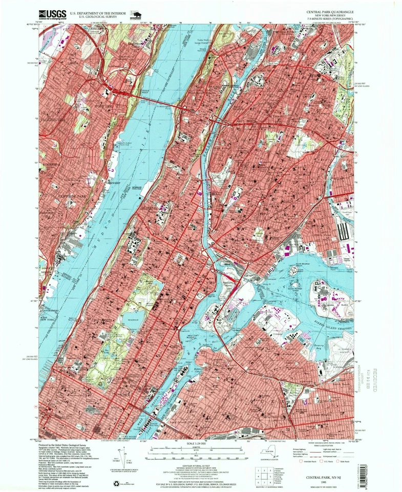 Central Park, NY - 1965 Vintage Map Print | Iconic NYC Landmark & Historic Green - Image 1 of 1