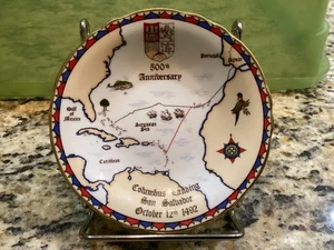 Royal Grafton Columbus Landing San Salvador 500th Anniversary Plate England NICE - Bild 1 von 10