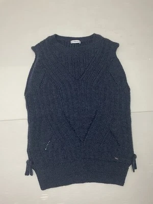 Mayoral Girls Navy Cable Knit Sweater Vest With Side Bows Size Girls 14 157cm  - Image 1 of 4
