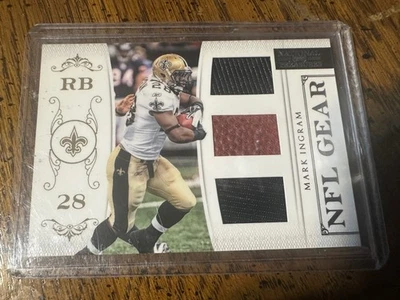 MARK INGRAM 2012 NATIONAL TREASURES NFL GEAR  MATERIALS PATCH/FOOTBALLPatch#5/99 - Image 1 of 2