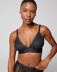 Soma BH Damen XLarge schwarz Spitze Triangel Soft BH Bralette ohne Bügel Haken Öse - Bild 1 von 6