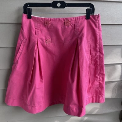 Falda Plisada Lilly Pulitzer Riley Lona Sólida Daiquiri Rosa Talla 6 Y2K Preppy Foto 1 de 4