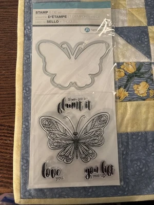 Juego de 5 estampillas y troqueles transparentes Hampton Art Butterfly Foto 1 de 2