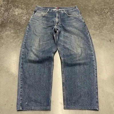 Pantalones de mezclilla vintage Y2K Tommy Hilfiger holgados lavado claro talla 36x29 Foto 1 de 4