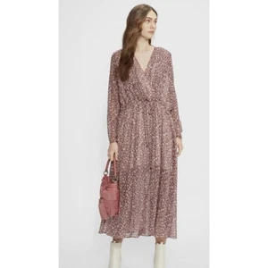 Ted Baker 4 / US 10 Midikleid Chiffon Wickel Bindeband Taille Rosa Rot Floral Valley NEU - Bild 1 von 15