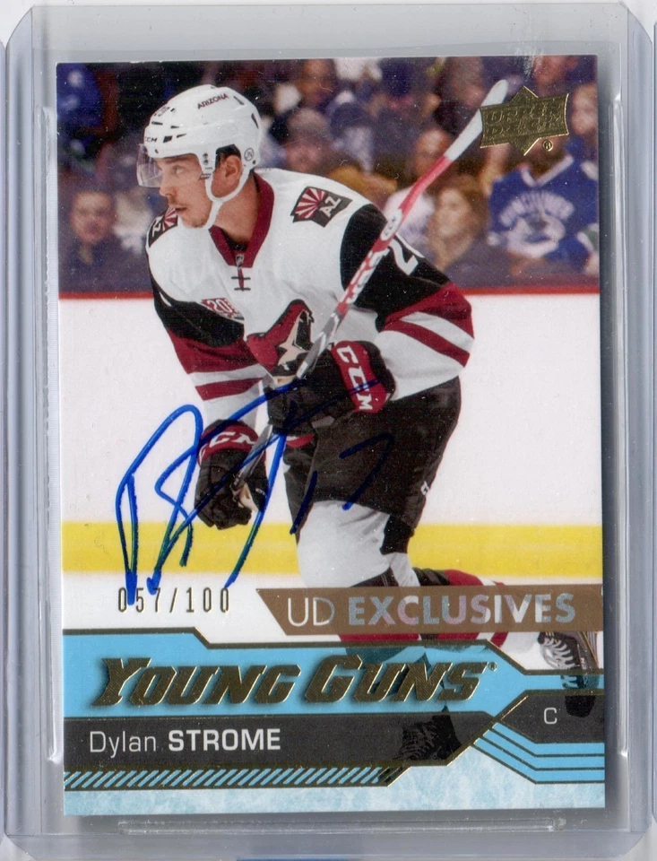 [Signed] 2016-17 Upper Deck Young Guns Exclusives /100 Dylan Strome Rookie - Image 1 of 1