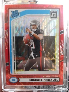 2024 Donruss Optic Rated Rookies Preview Holo#308 Michael Penix Jr. Wave Red - Picture 1 of 2