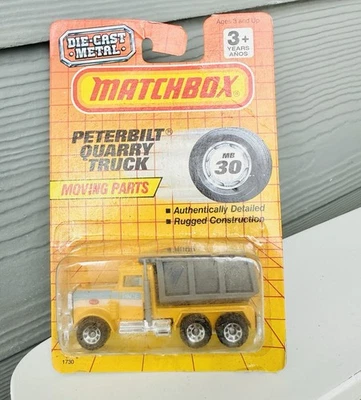 1981 Matchbox: Peterbilt Yellow Pace Construction Dump Truck Diecast Toy NOS - Image 1 of 3