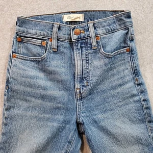 Madewell The Perfect Vintage CropJean Straight Leg High Rise Size 24 Medium Wash - Picture 1 of 9