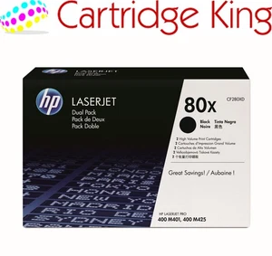 HP 80X 2er-Pack schwarze Original LaserJet Tonerkartuschen mit hoher Reichweite - CF280XD - Bild 1 von 1