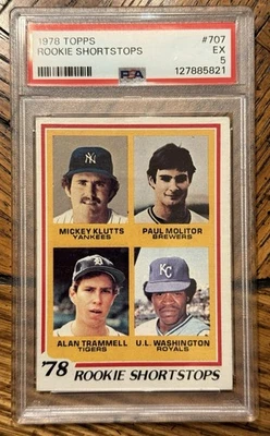 1978 Topps Paul Molitor Alan Trammell Rookie Shortstops #707 PSA 5 EX HOF Foto 1 de 2