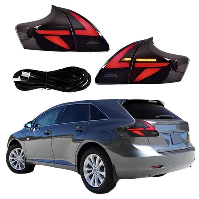 2 Pieces Tail Light For 2009-2016 Toyota Venza Rear LED Projector DRL Black Kit - Image 1 of 4