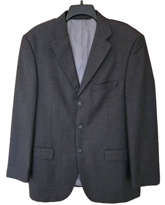 Caravelli Hombres 42R Poli Viscosa Deportivo Abrigo Traje Blazer Gris Cuadros Diseñado Italia Foto 1 de 4