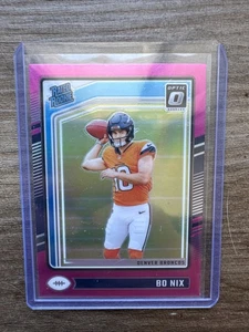 2024 Panini Donruss Optic Rated Rookie Bo Nix #209 Pink Holo Rated Rookie - Bild 1 von 2