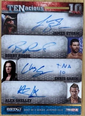 2012 Tristar TNA Impact TENacious Storm Roode Sabin Shelley Quad Autograph #/100 - Image 1 of 2