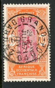 French Colonies 1913 Dahomey 10¢ Orange Red & Rose Scott #47 VFU G743 - Picture 1 of 6