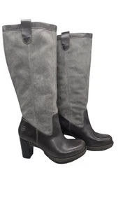 Botas Dr Martens Josie Gris Gamuza Tirar de la Rodilla Tacón Alto para Mujer Talla 9 - Imagen 1 de 14