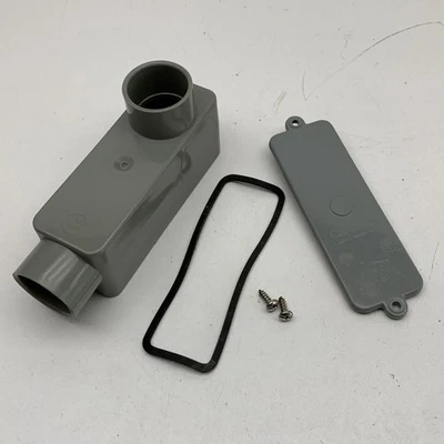 Lote de (2) Carlon E986F 1" LB Conducto Salida Cuerpo PVC Tipo LB Caja 12cuin con Cubierta Foto 1 de 4