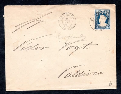 CHILE, SOBRE, DESTINO VALDIVIA, MATASELLOS DE CALBUCO, RRR   (AGOS216) - Image 1 of 2