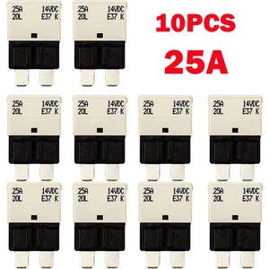 10Pack 25A Circuit Breaker Blade Fuse 12V-24V Auto-Reset Marine Rally Automotive - Picture 1 of 9