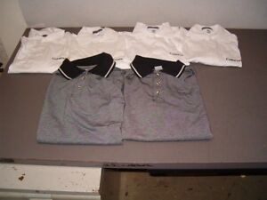 Lot of 6 Size Medium Polo Shirts in White and Black - NEW!