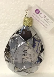 INGE GLAS SILBER TROPFEN BIRNENFÖRMIG DIAMANT FACETTIERT SCHMUCK ORNAMENT SELTEN 4" - Bild 1 von 11