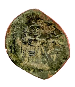 Byzantine Empire Isaac II Angelus 1185-1195 AD. Billon aspron trachy 3.35gr 22mm - Picture 1 of 2