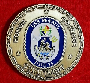 Challenge Coin US Army USS McFaul DDG 74 Honor * Courage* Commitment - Imagen 1 de 6