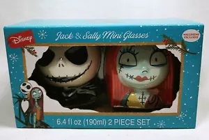 Nightmare Before Christmas Jack & Sally 6,4 Unzen Mini Gläser Figural 2er Set Neu im Karton - Bild 1 von 4