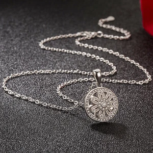 Women's Sterling Silver Shining Tiny Windmill Rotating Floral Pendant Necklace - Picture 1 of 7