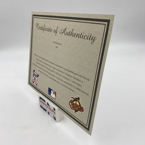 Cal Ripken Jr 3000 Hit Twins v Orioles Ticket April 15, 2000- Seat 5 Row 27 Cover
