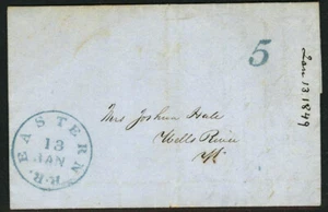 1849 Eastern Rail Road 5cts Stampless Folded Letter Jury Duty  8H15 9 - Picture 1 of 4