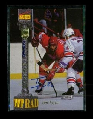 Vintage 1994 SIGNATURE ROOKIES AUTOGRAPH Hockey Card CXVI TIM TAYLOR Capitals LE - Image 1 of 2