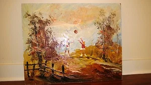  Morris Katz Original Ölgemälde 24" x 30" signiert 1982 "SUMMERBREAK VOLLEYBAL? - Bild 1 von 7