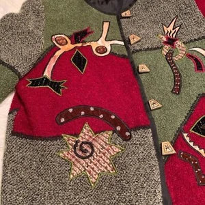 Julia Kim Wearable Embroidered Art Jacket Large - Picture 1 of 8