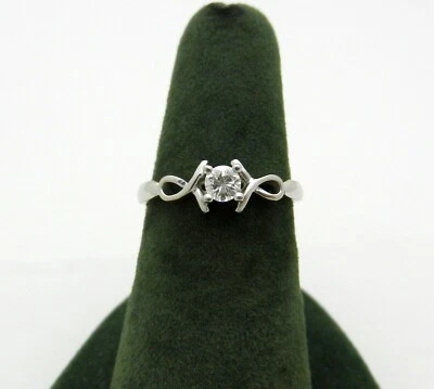 Promise Engagement 18k (750) White Gold Natural Solitaire Diamond 0.16 ct Ring - Image 1 of 4